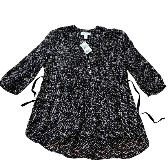 Motherhood Maternity black/white dot blouse with camisole size Med NWT - Picture 8 of 16